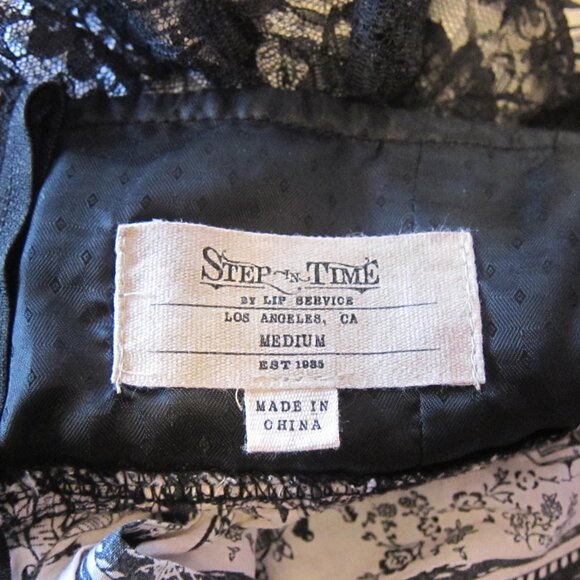 A STEP IN TIME LIP SERVICE PUNK STEAMPUNK GOTH VICTORIA PRINT FULL MAXI SKIRT - Picture 6 of 10